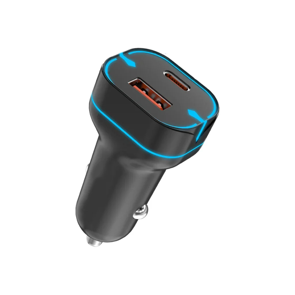 18W Dual USB-C Car Charger – Fast Charging for Smartphones & Tablets