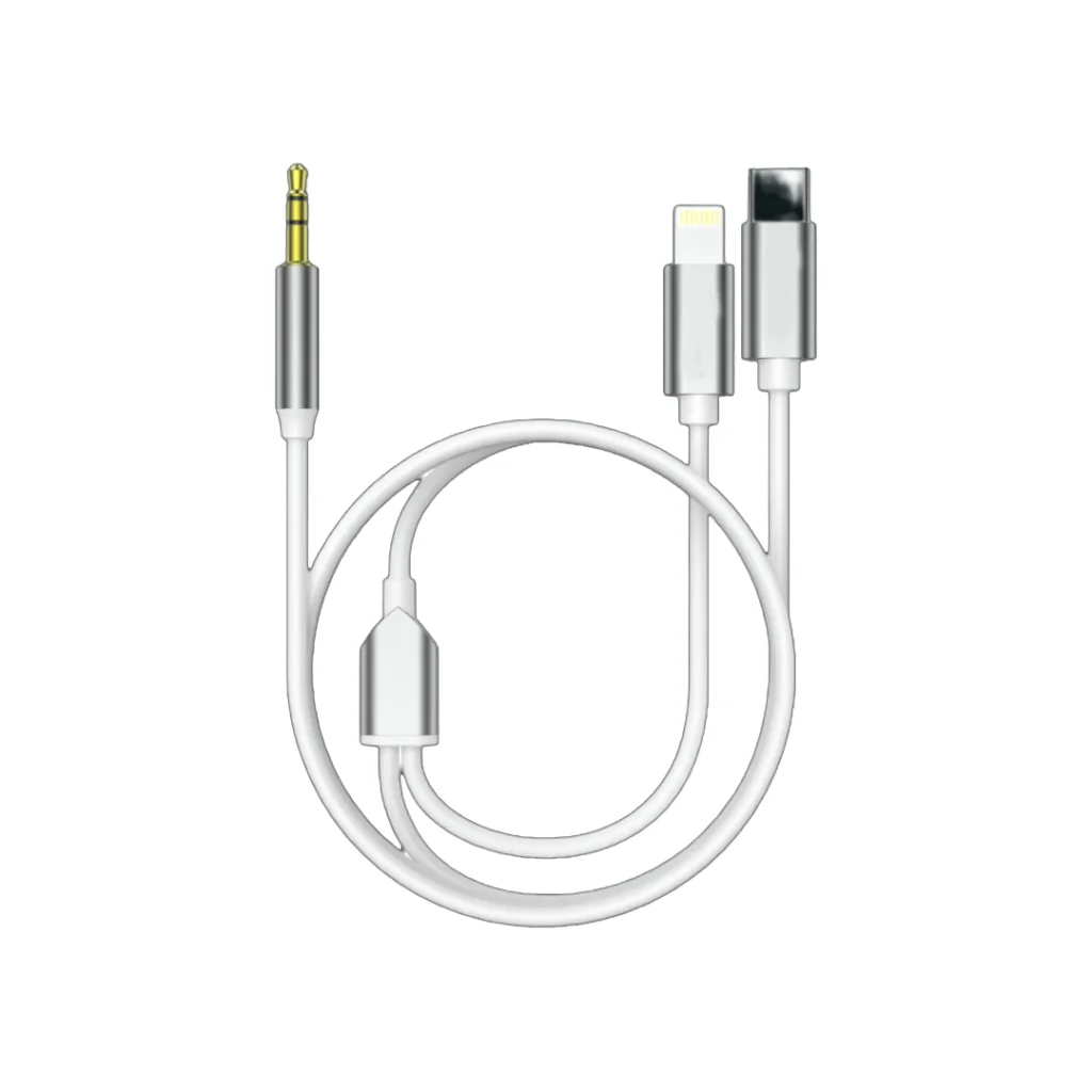 1M AUX Cable – Compatible with Type-C & Apple Connectors