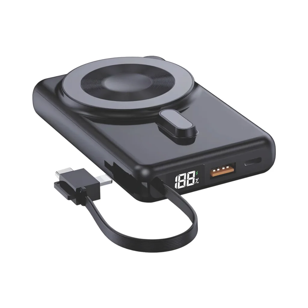 10000mAh Power Bank with Multi Cable & Watch Charger – Fast Charging Portable Battery