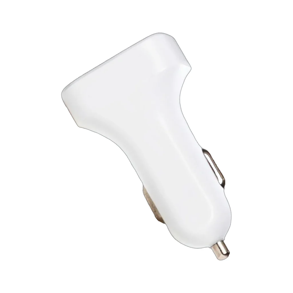 2.4A Dual USB Car Charger – White – UK