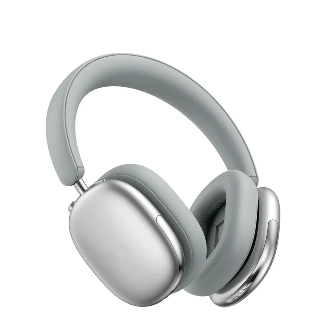 ANC Hybrid Headphones – Active Noise Cancelling Silver Bluetooth Headset