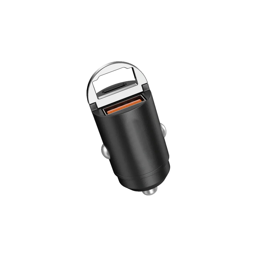 Mini Car Charger – Type-C & USB-A, 20W Dual Ports – UK