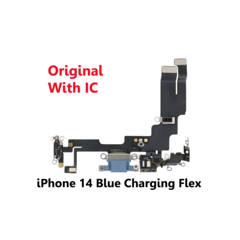 iPhone 14 Blue Charging Port Flex Microphone with IC – UK Stock