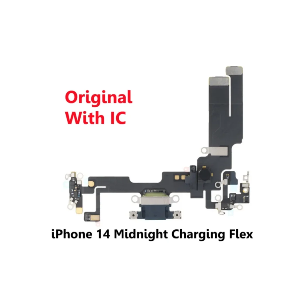 iPhone 14 Original Charging Port Flex Microphone – Black / Midnight – UK Stock