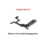 iPhone 14 Pro Gold Charging Port Flex Microphone Cable with IC – UK Stock