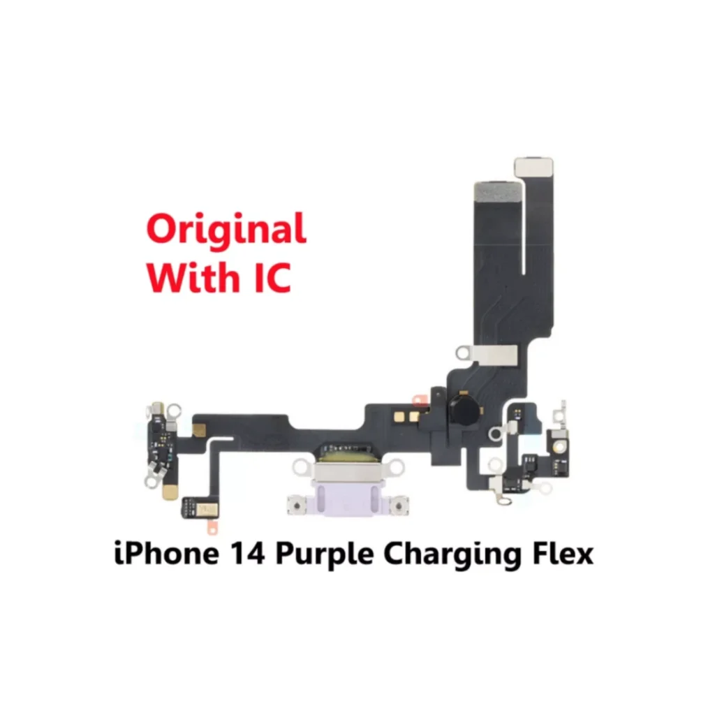 iPhone 14 Purple Charging Port Flex Microphone with IC – UK Stock
