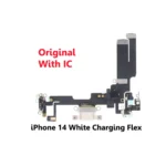 iPhone 14 White Charging Port Flex Microphone with IC – UK Stock