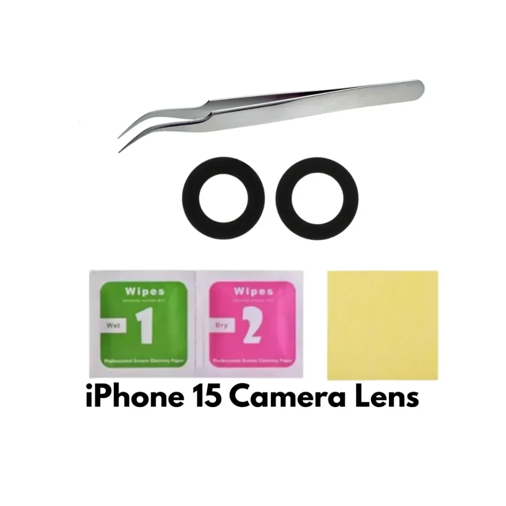 iPhone 15 Rear Camera Lens Replacement Kit (With Tweezer & Cleaning Kit) – UK Stock