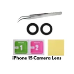 iPhone 15 Rear Camera Lens Replacement Kit (With Tweezer & Cleaning Kit) – UK Stock