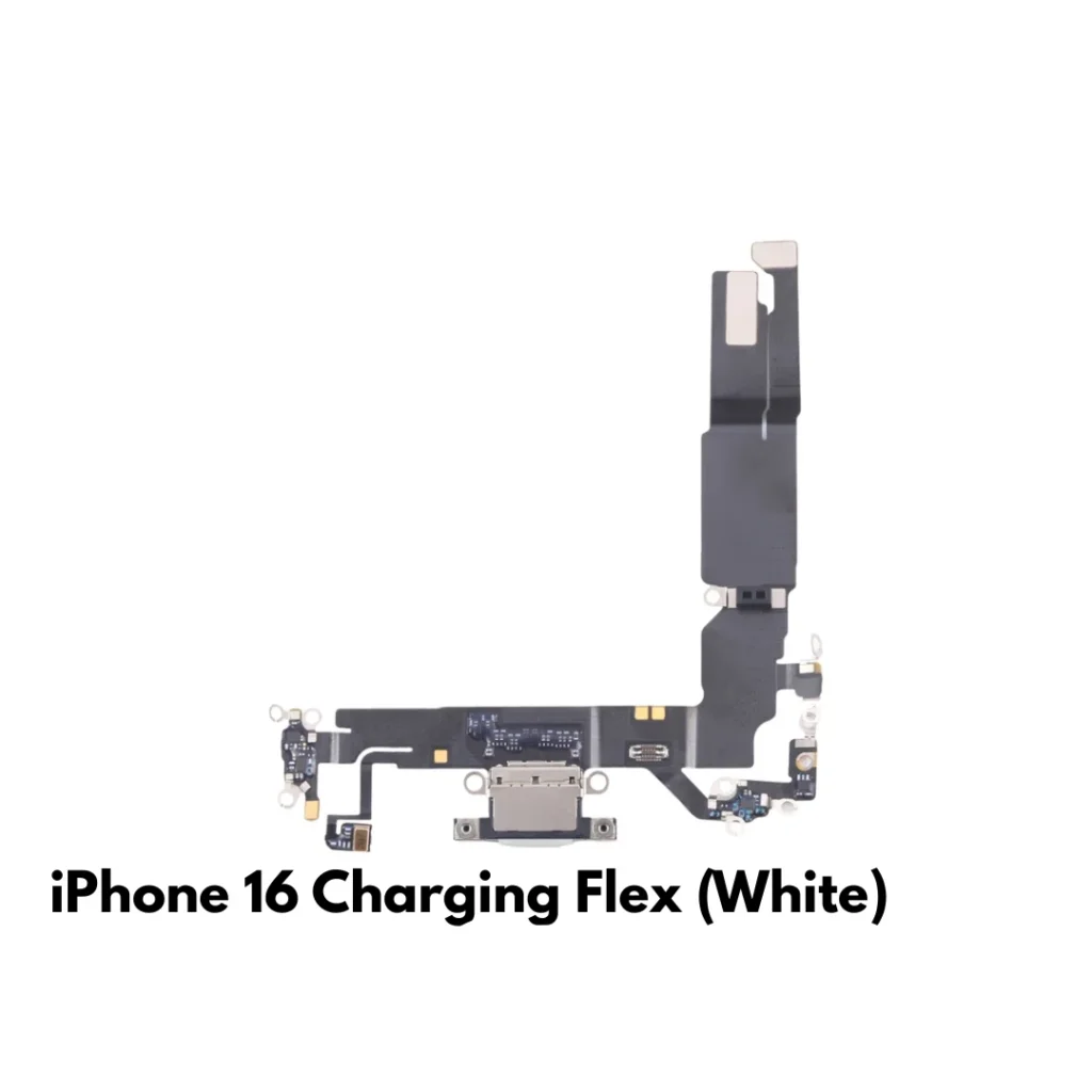 iPhone 16 Charging Port Connector Flex Cable Replacement (White) – UK Stock