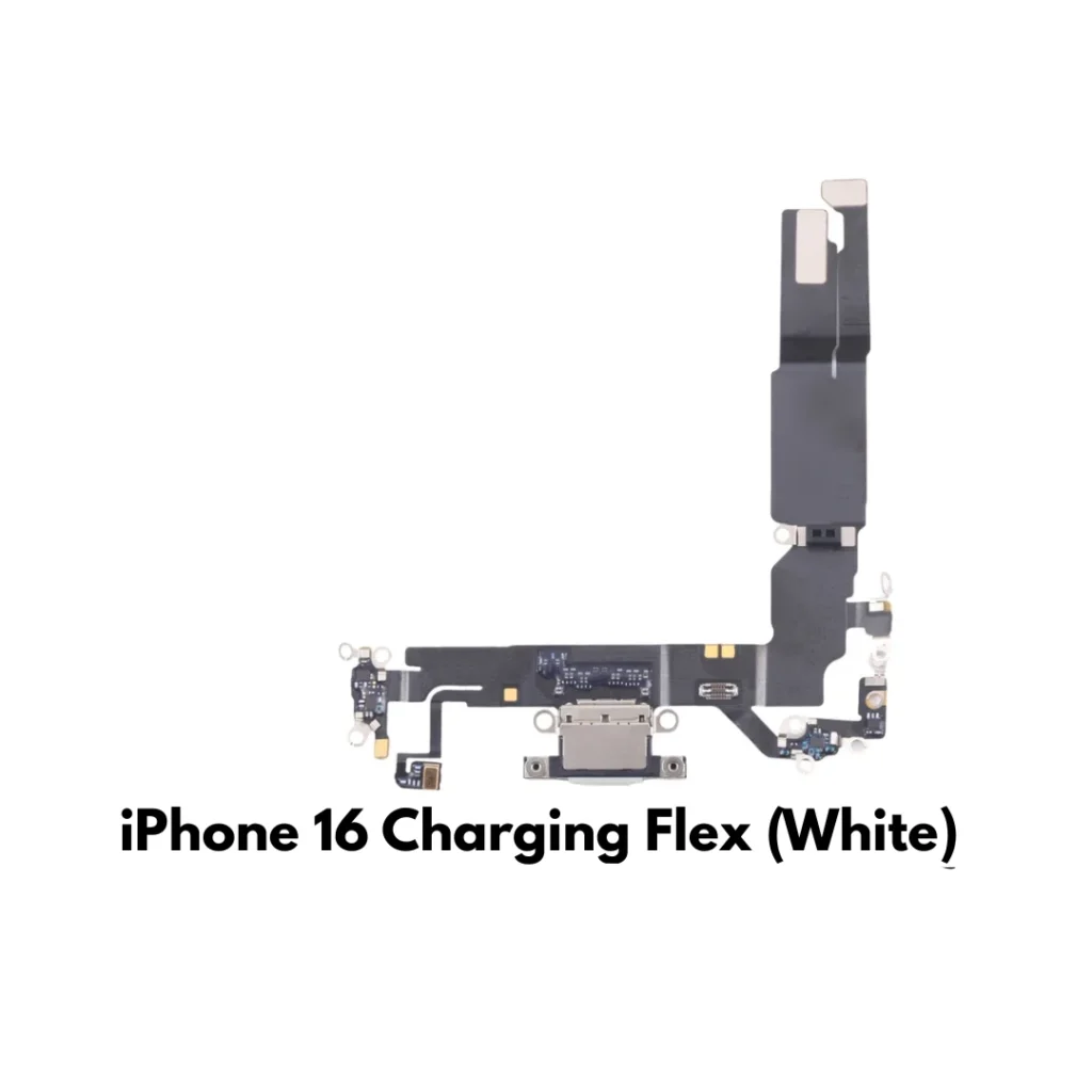 iPhone 16 Charging Port Flex Cable Replacement (White) – UK Stock