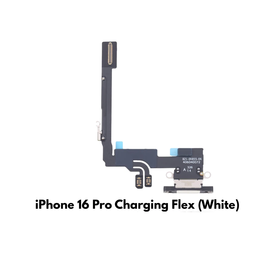 iPhone 16 Pro Charging Port Dock Connector Flex Replacement (White) – UK Stock iPhone 16 Pro Charging Port Dock Connector Flex Replacement (White) – UK Stock
