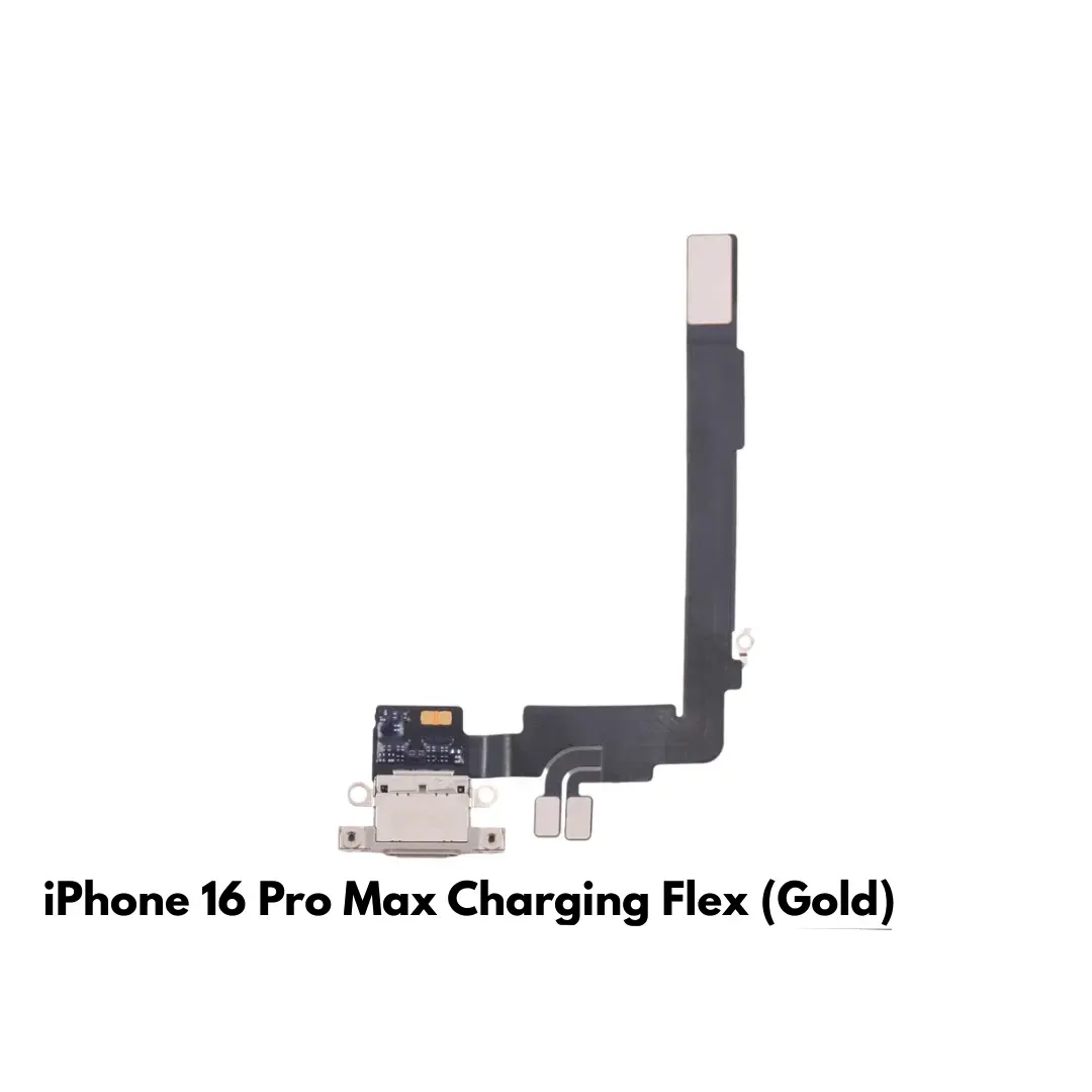 iPhone 16 Pro Max Charging Port Dock Connector Flex Replacement (Gold) – UK iPhone 16 Pro Max Charging Port Dock Connector Flex Replacement (Gold) – UK