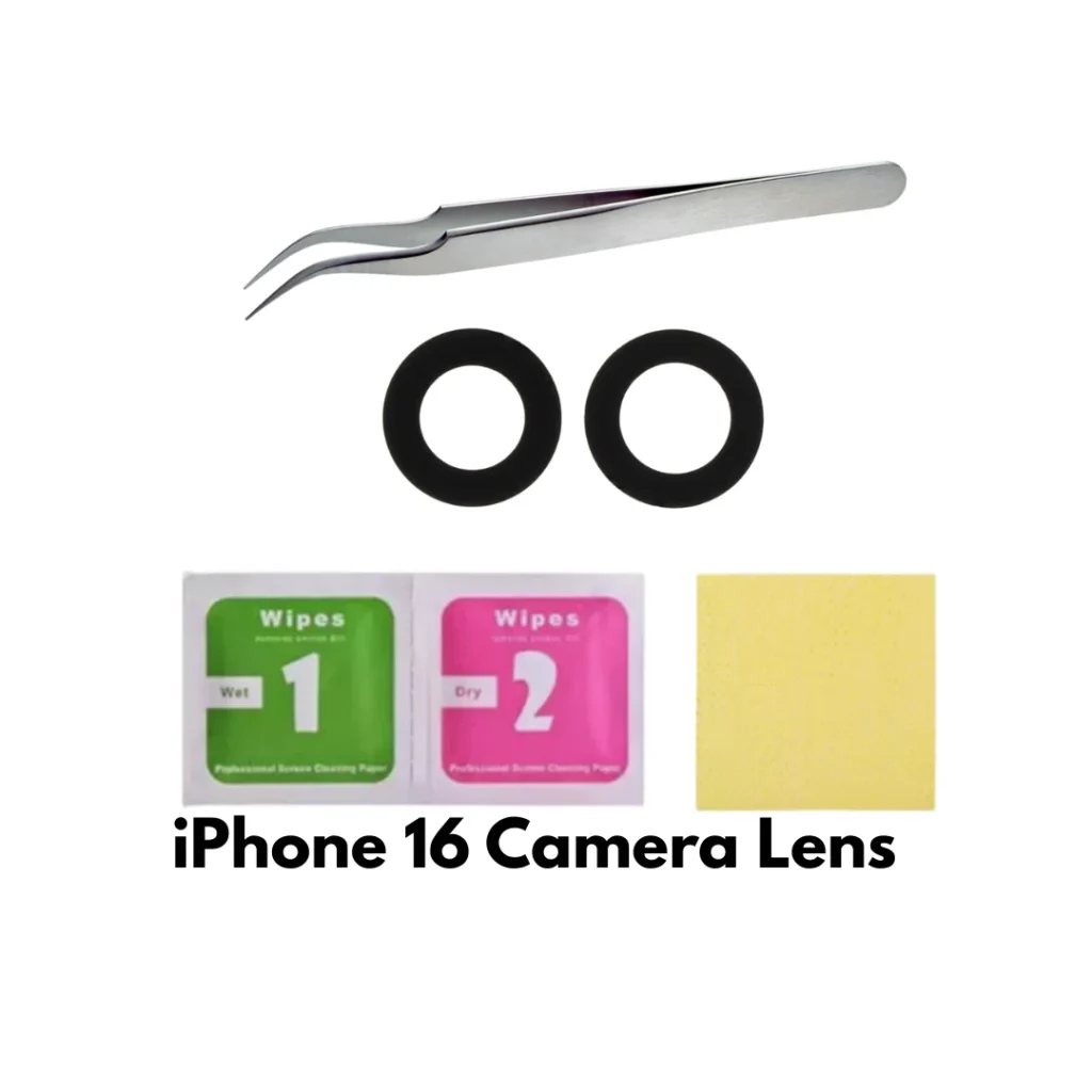 iPhone 16 Rear Camera Lens Replacement Kit (With Tweezer & Cleaning Kit) – UK Stock