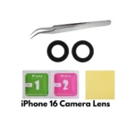 iPhone 16 Rear Camera Lens Replacement Kit (With Tweezer & Cleaning Kit) – UK Stock