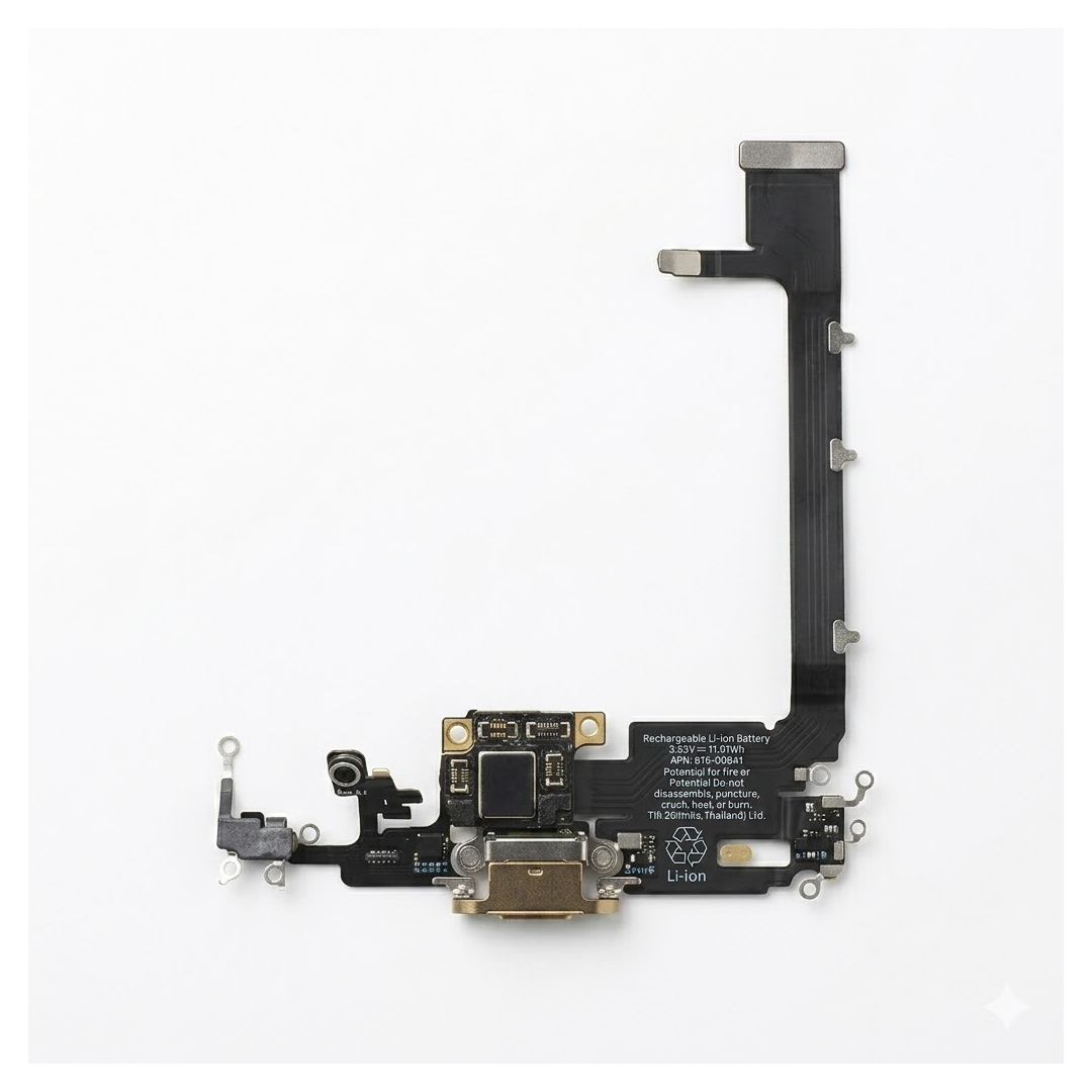 Genuine Apple iPhone 11 Pro Max IC MIC Charging Port Board Connector Brown Replacement Genuine Apple iPhone 11 Pro Max IC MIC Charging Port Board Connector Brown Replacement