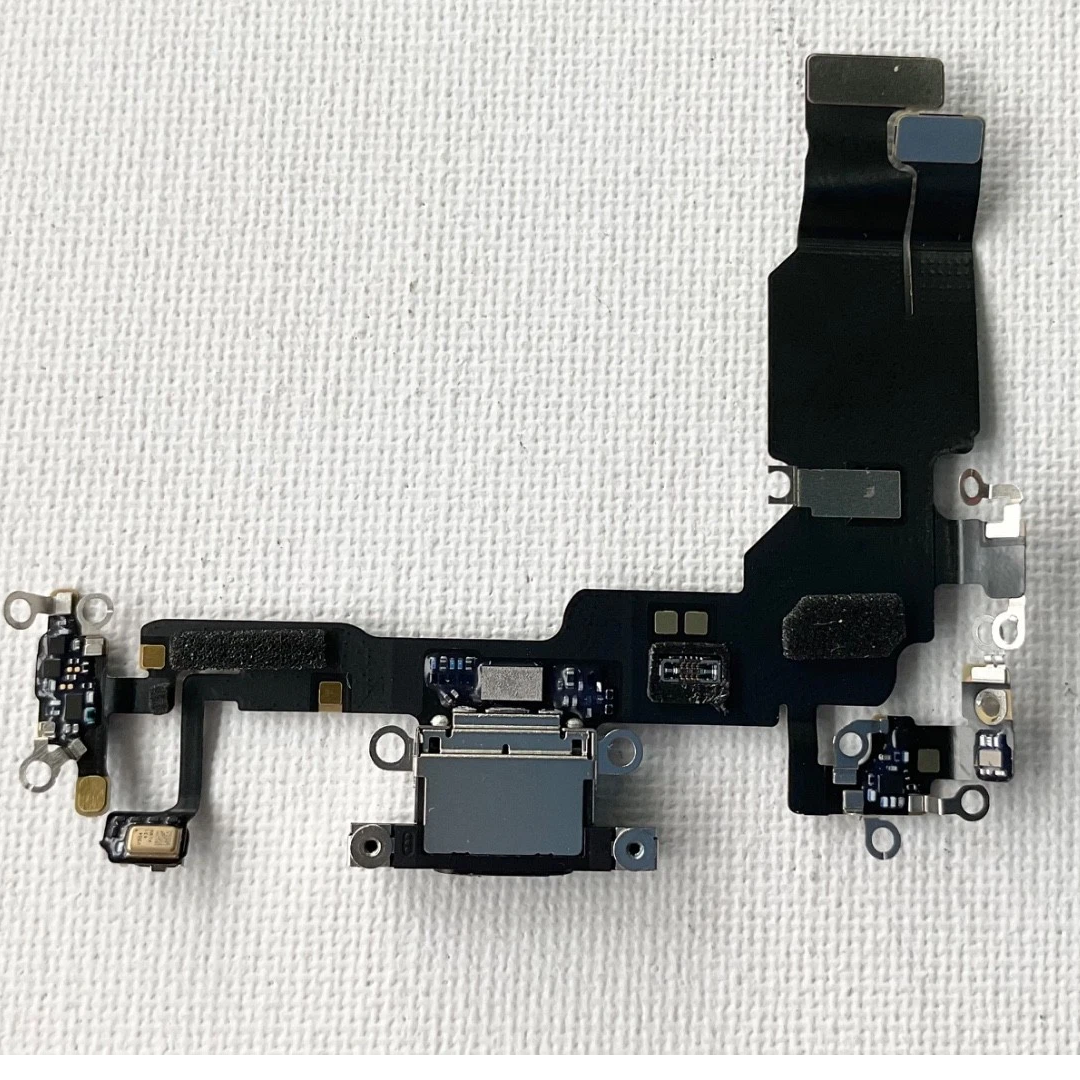 Genuine Apple iPhone 15 Charging Port Flex Cable Connector Ribbon Black Replacement Genuine Apple iPhone 15 Charging Port Flex Cable Connector Ribbon Black Replacement