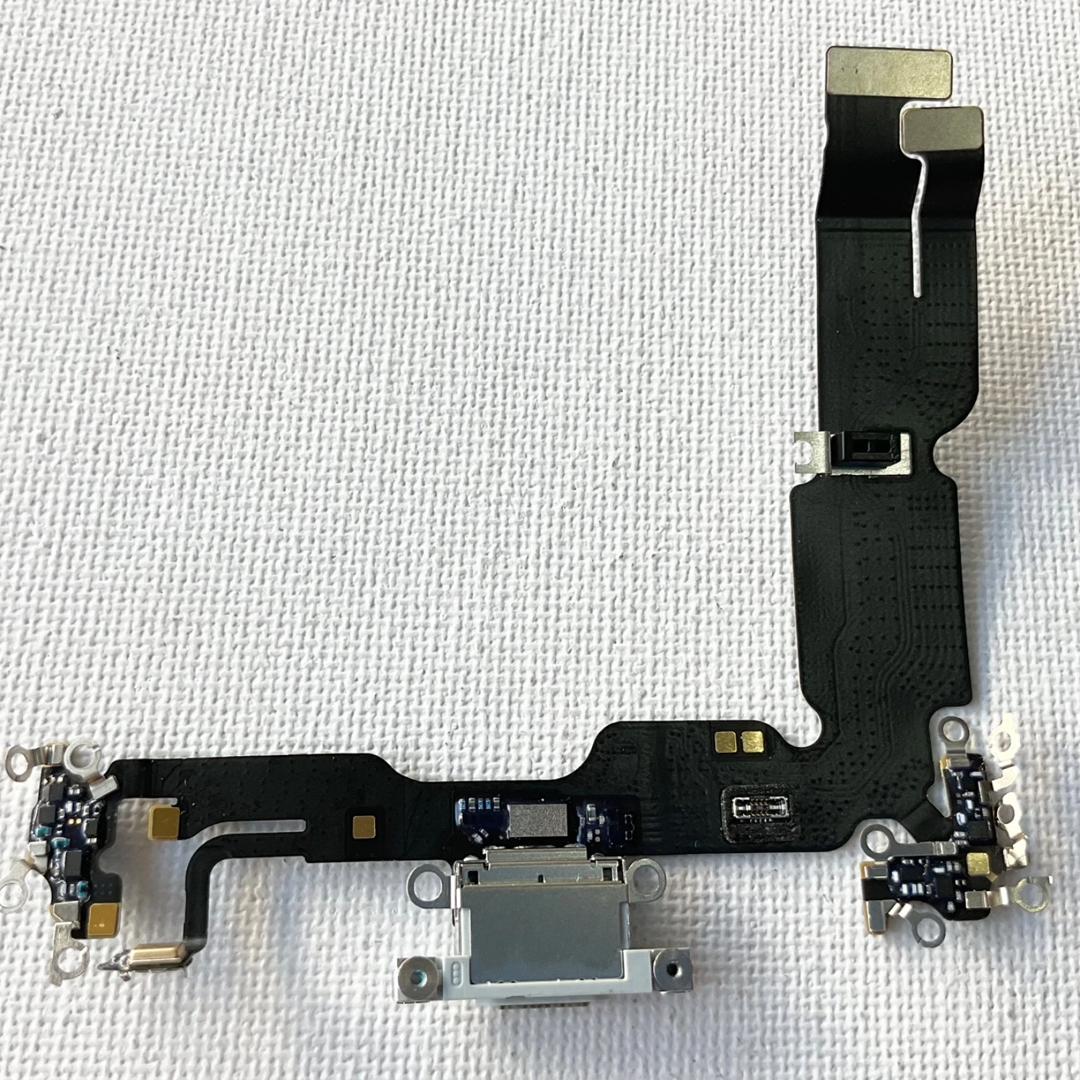 Genuine Apple iPhone 15 Plus Charging Port Flex Cable Connector (White) Replacement Genuine Apple iPhone 15 Plus Charging Port Flex Cable Connector (White) Replacement